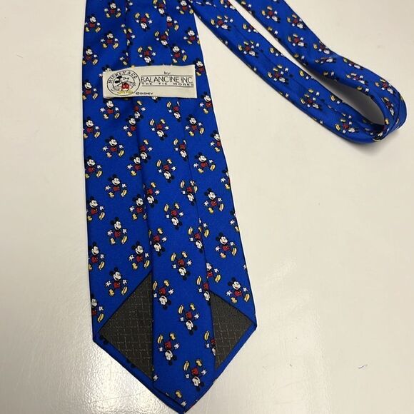 Mickey & Co by Balance Inc The Tie Works Blue Silk Tie with Mickey Throughout - Picture 7 of 8